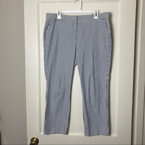 J. Crew campbell seersucker striped crop pants women's 12 - Picture 2 of 9